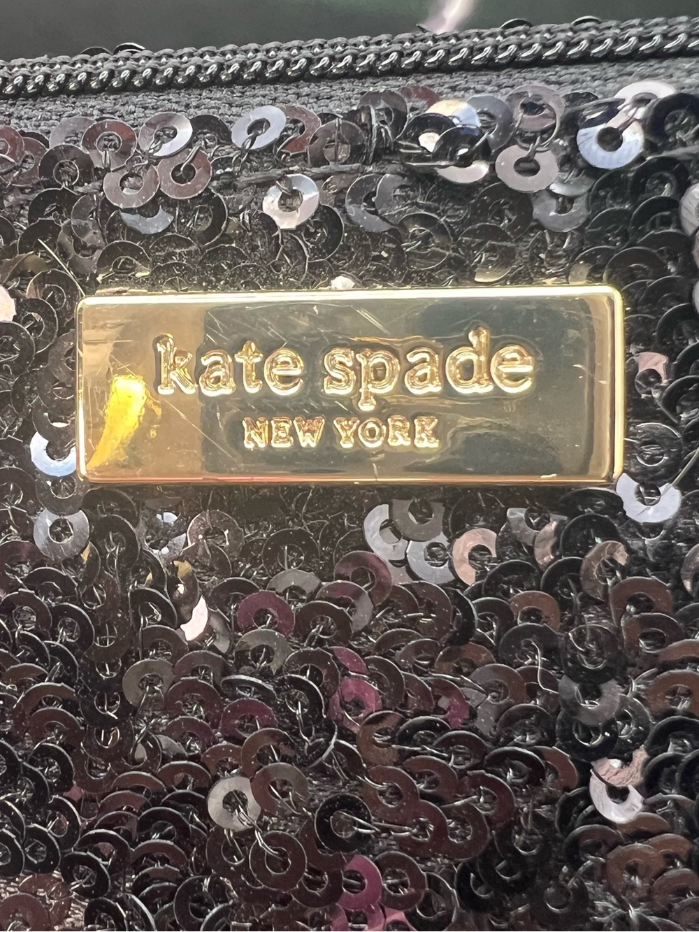 Kate Spade black sequin clutch bag. EUC - Picture 2 of 9